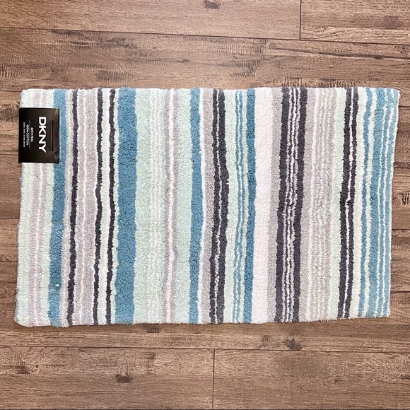 Dkny Bath Dkny 2 X 32 Bath Rug Mat Aqua Teal Gray Mint Green White